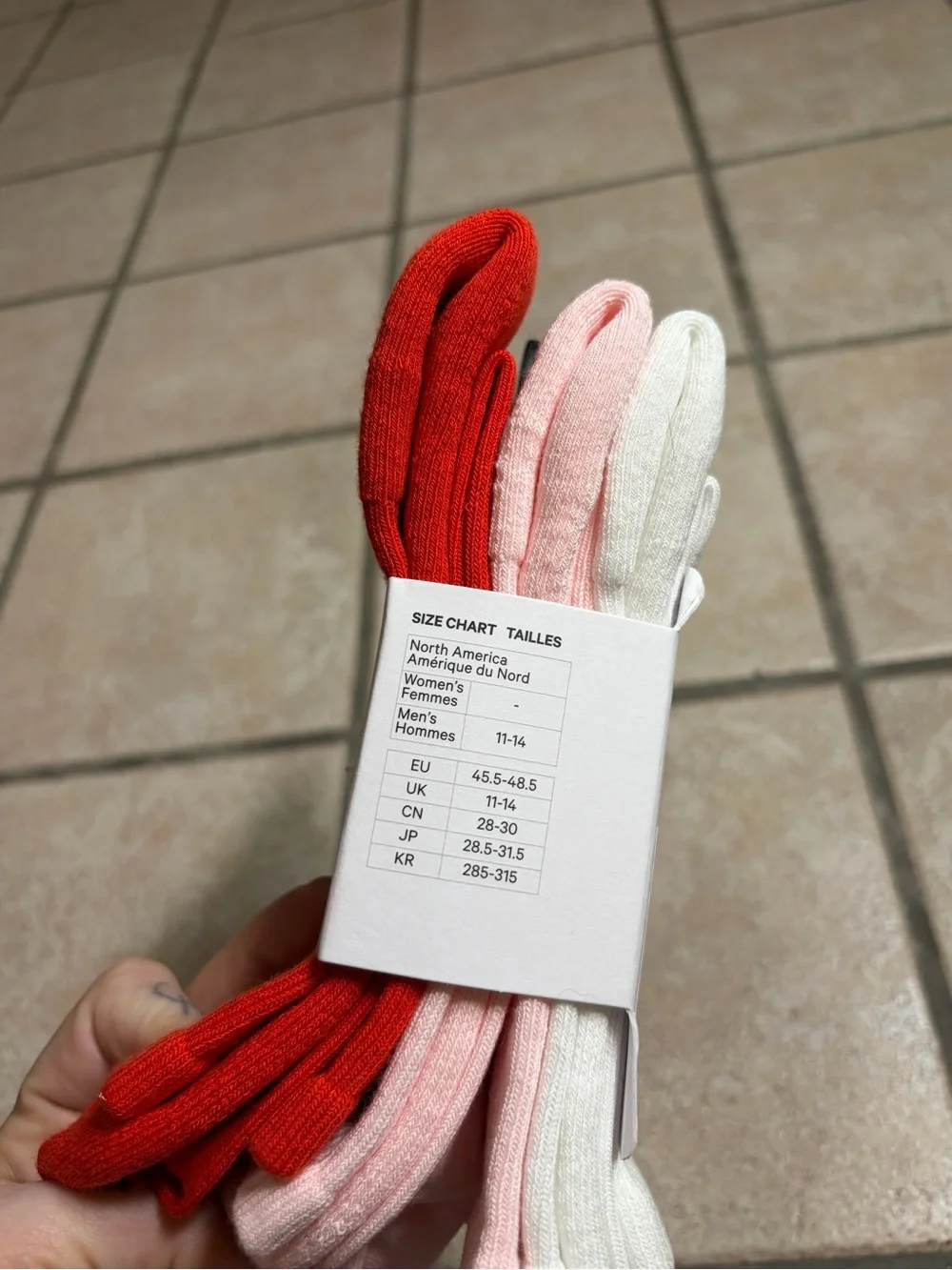NWT Lululemon Daily Essential Socks *3 Pack Quarter Length Cherry Ember/Pink/Wht